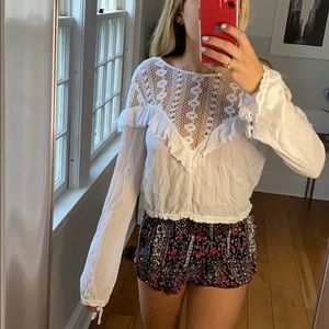 Free people crochet open back top size S